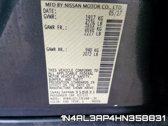 1N4AL3AP4HN358831 фото 2