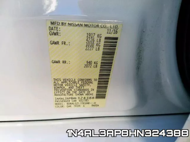 1N4AL3AP8HN324388 фото 2