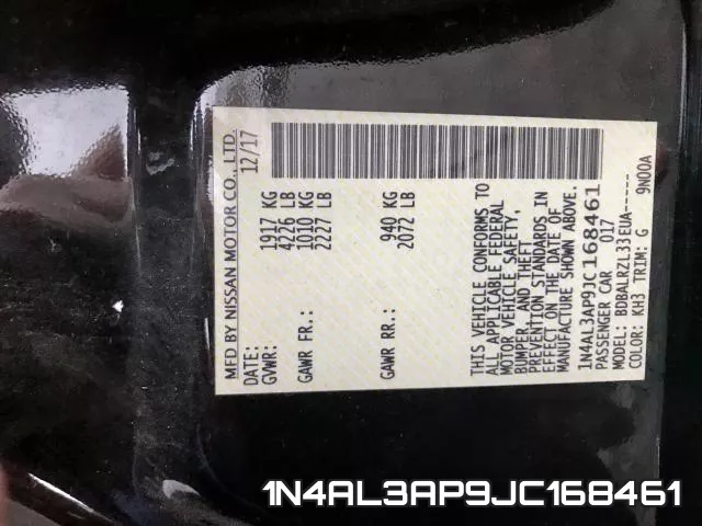 1N4AL3AP9JC168461 фото 2