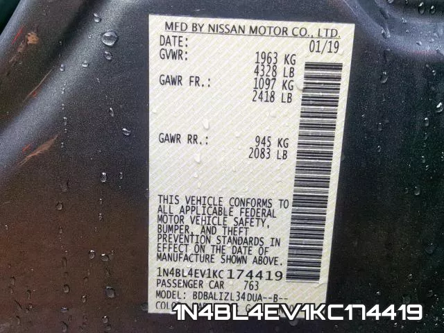 1N4BL4EV1KC174419 фото 2