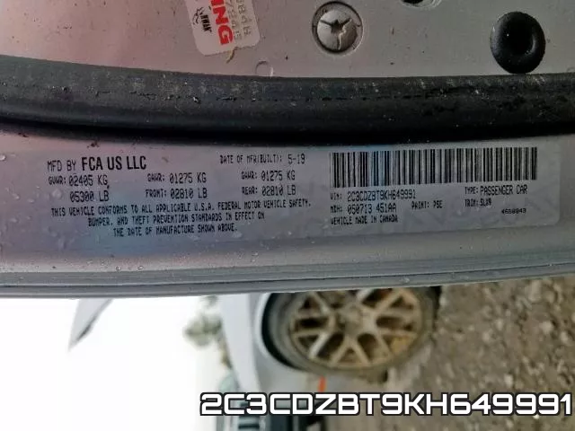 2C3CDZBT9KH649991 фото 2