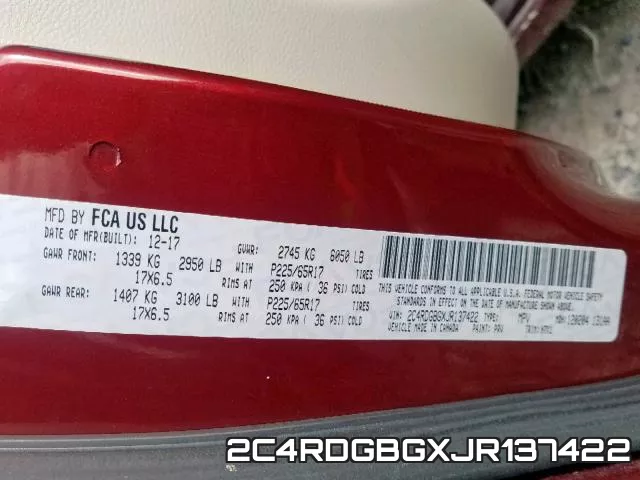 2C4RDGBGXJR137422 фото 2
