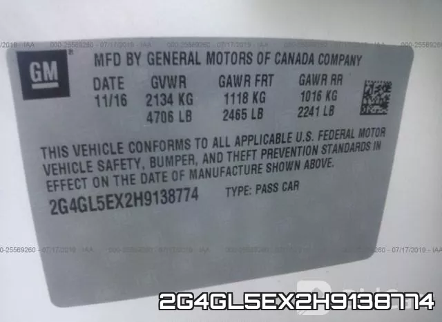 2G4GL5EX2H9138774 фото 9