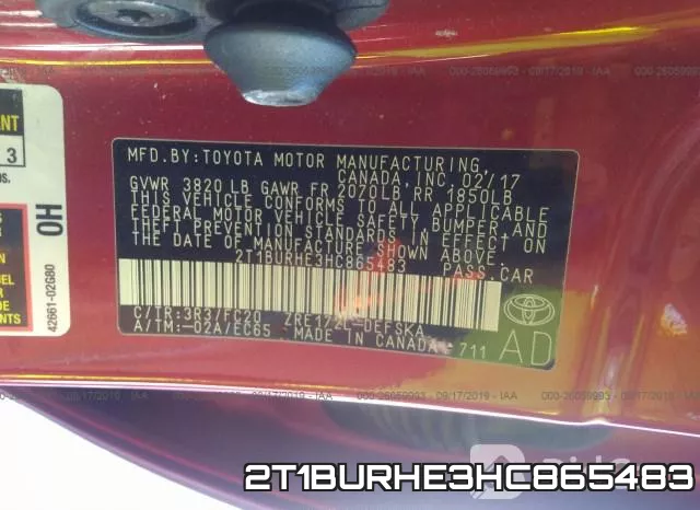2T1BURHE3HC865483 фото 10