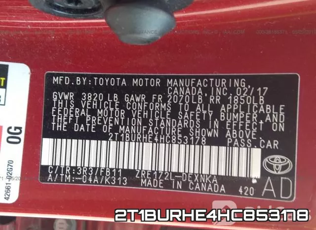 2T1BURHE4HC853178 фото 10