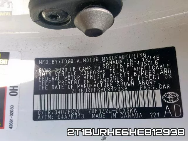 2T1BURHE6HC812938 фото 2