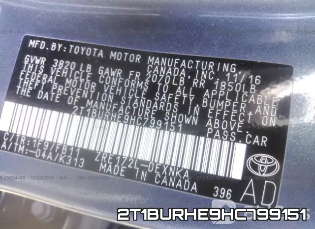 2T1BURHE9HC799151 фото 10