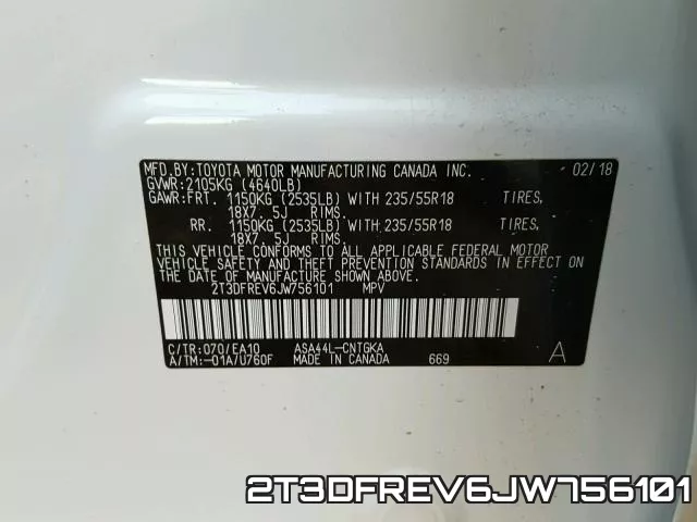 2T3DFREV6JW756101 фото 2