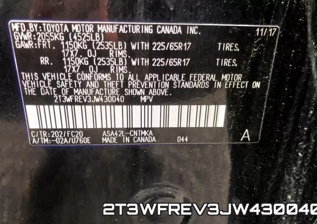 2T3WFREV3JW430040 фото 2