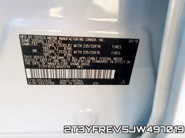 2T3YFREV5JW497019 фото 2