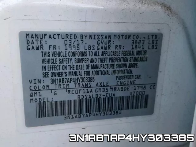 3N1AB7AP4HY303385 фото 2