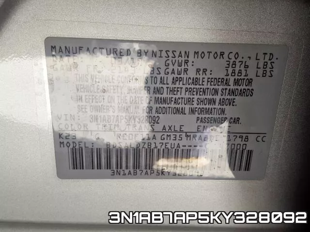 3N1AB7AP5KY328092 фото 2