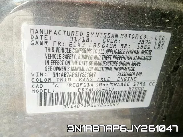 3N1AB7AP6JY261047 фото 2