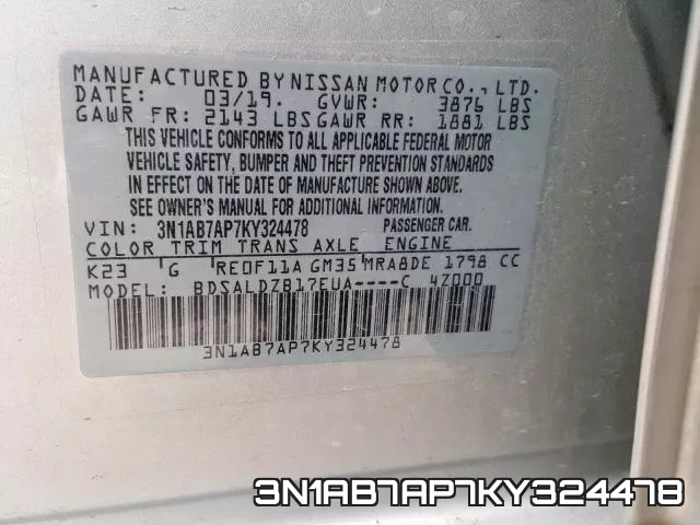 3N1AB7AP7KY324478 фото 2