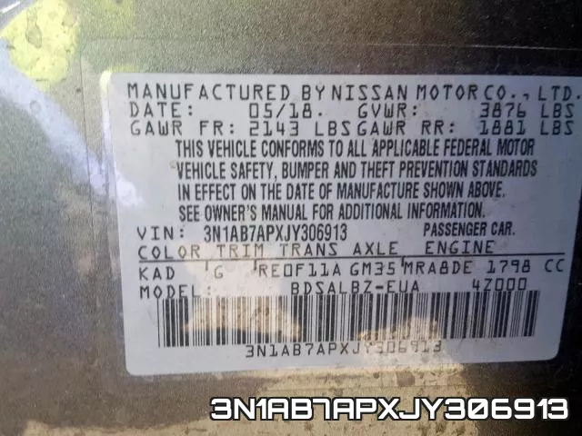 3N1AB7APXJY306913 фото 2