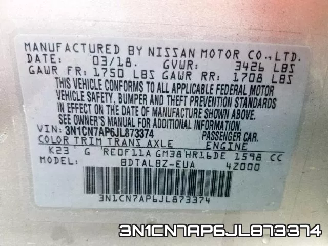 3N1CN7AP6JL873374 фото 2