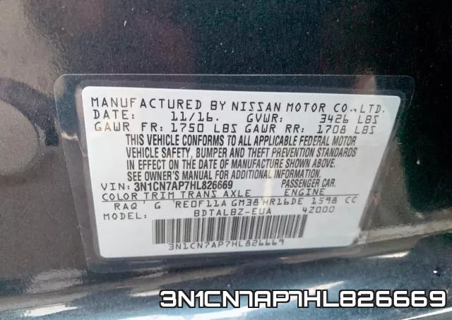 3N1CN7AP7HL826669 фото 2