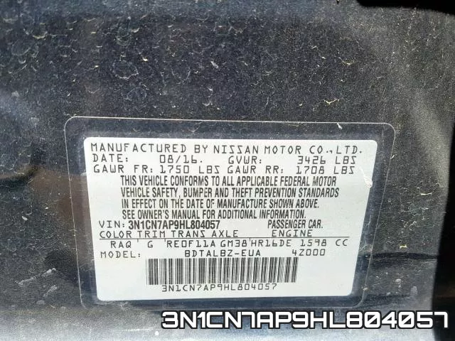 3N1CN7AP9HL804057 фото 2