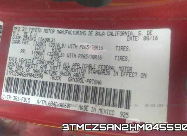 3TMCZ5AN2HM045590 фото 10