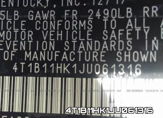 4T1B11HK1JU061316 фото 9