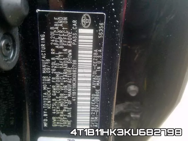 4T1B11HK3KU682798 фото 2