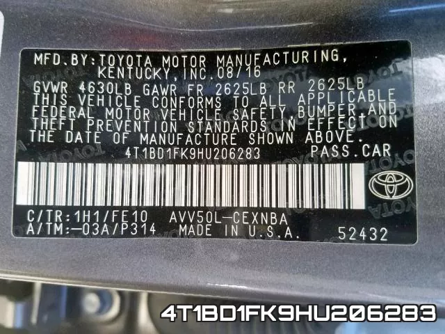 4T1BD1FK9HU206283 фото 2