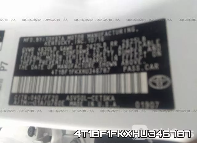 4T1BF1FKXHU346787 фото 10