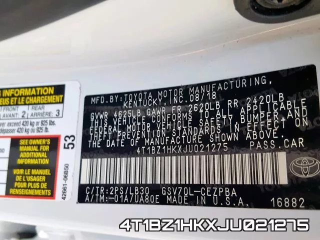 4T1BZ1HKXJU021275 фото 2