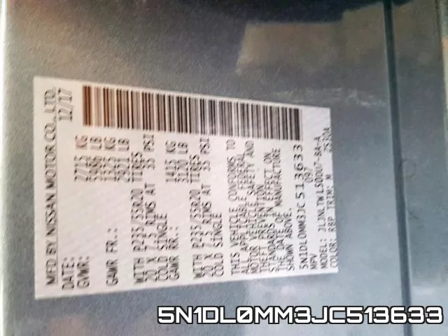 5N1DL0MM3JC513633 фото 2