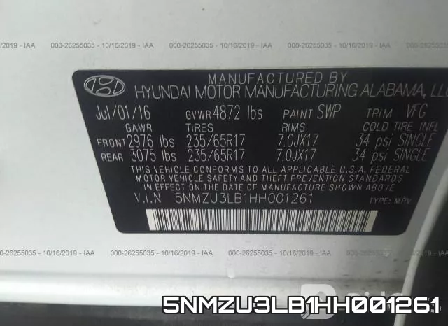 5NMZU3LB1HH001261 фото 10