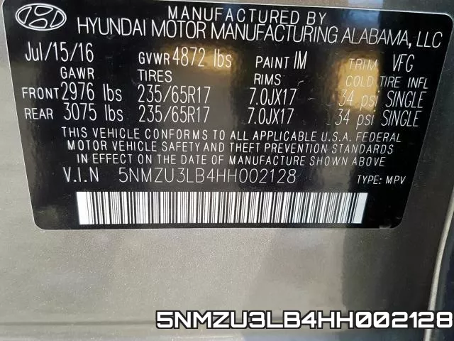 5NMZU3LB4HH002128 фото 2
