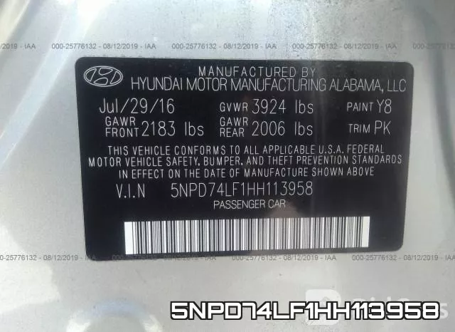 5NPD74LF1HH113958 фото 10