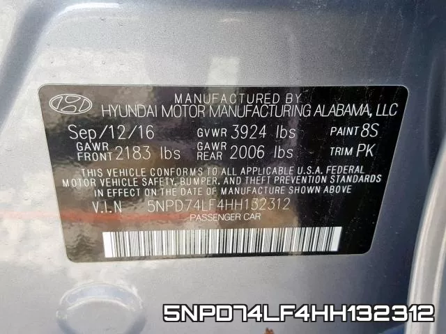 5NPD74LF4HH132312 фото 2