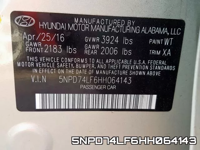 5NPD74LF6HH064143 фото 2