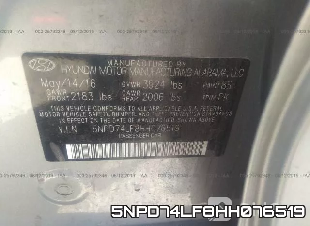 5NPD74LF8HH076519 фото 10