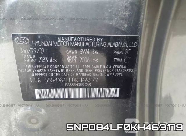5NPD84LF0KH463179 фото 10