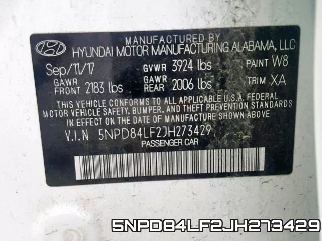 5NPD84LF2JH273429 фото 2