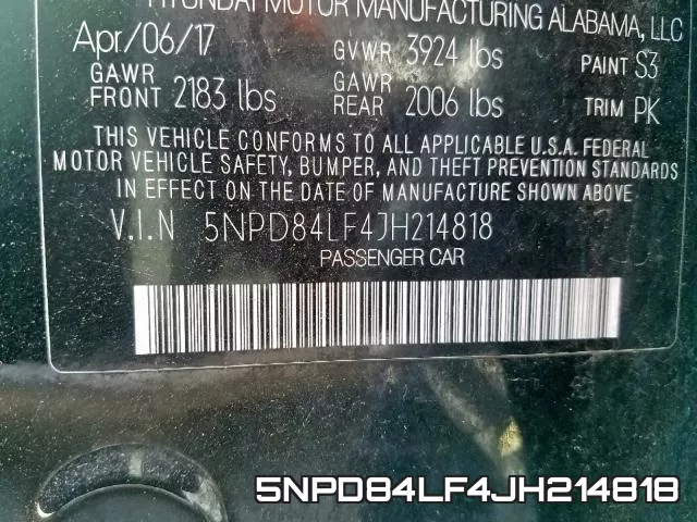 5NPD84LF4JH214818 фото 2