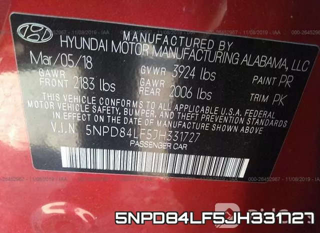5NPD84LF5JH331727 фото 10