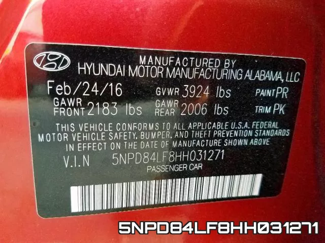 5NPD84LF8HH031271 фото 2