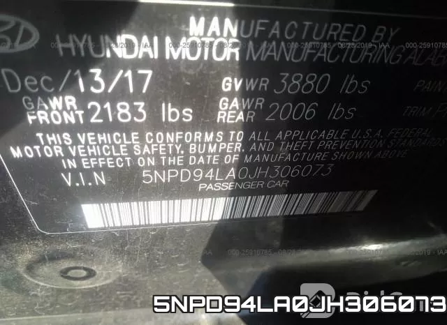 5NPD94LA0JH306073 фото 10