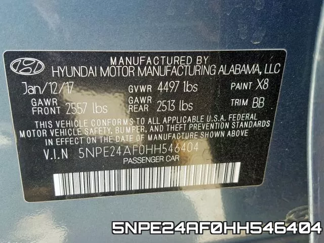 5NPE24AF0HH546404 фото 2