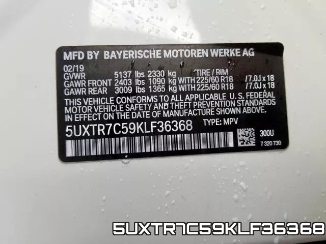5UXTR7C59KLF36368 фото 2
