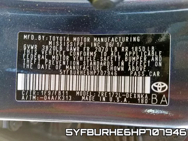 5YFBURHE6HP707946 фото 2