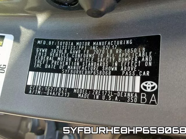 5YFBURHE8HP658068 фото 2