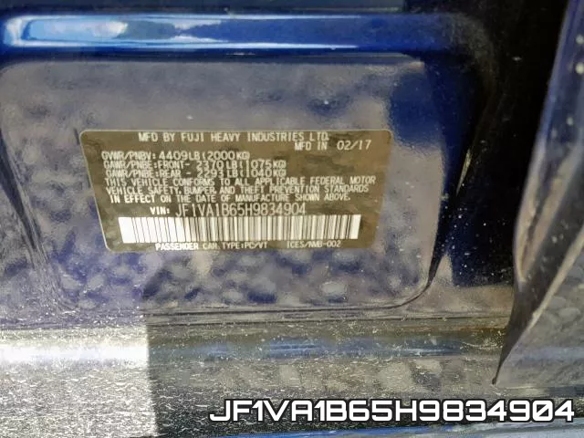 JF1VA1B65H9834904 фото 2