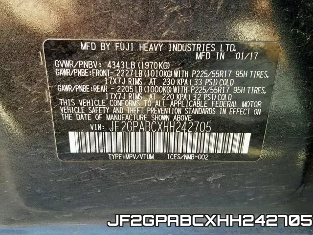JF2GPABCXHH242705 фото 2