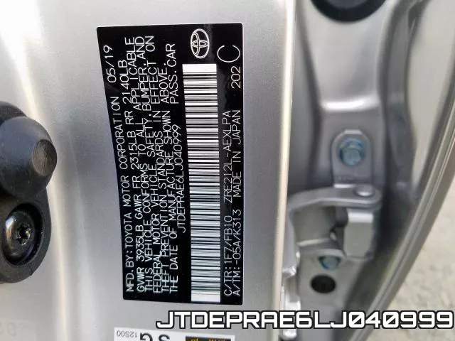 JTDEPRAE6LJ040999 фото 2