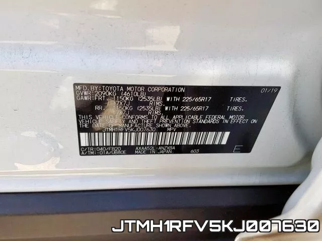 JTMH1RFV5KJ007630 фото 2