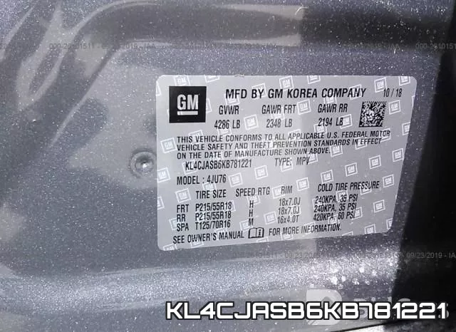 KL4CJASB6KB781221 фото 10